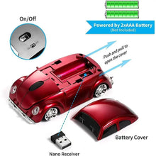 Load image into Gallery viewer, Stylish 2.4G Wireless Mouse Car Shape Computer USB Mice 1200DPI Office Mouse Unique 3D Sports Car Design Gamer Mouse