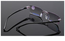 Load image into Gallery viewer, Stylish Fashionable Blue Light Blocking Rimless Reading Glasses Women Men Simple Modern Square Frameless Diopters Glasses Frameless Reading Glasses Blue Light Blocking Rimless Computer Reader Lightweight Anti Glare Filter Eyeglasses