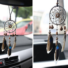 Load image into Gallery viewer, Stylish Hangings Dream Catcher Interior Rear-view Mirror Hanging Decor Car Pendant Grids Nature Feather Wind Chimes Round Ring Circle Handmade Home Decorations Handcrafts Car Charms Pendant Accessories