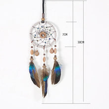 Load image into Gallery viewer, Stylish Hangings Dream Catcher Interior Rear-view Mirror Hanging Decor Car Pendant Grids Nature Feather Wind Chimes Round Ring Circle Handmade Home Decorations Handcrafts Car Charms Pendant Accessories