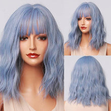 Load image into Gallery viewer, Stylish Light White Blonde Ombre Short Bob Wigs for Women Synthetic Straight Hair Wig Natural Cosplay Party Middle Part Wigs Wigs For Black Women Gifts for Bestfriends