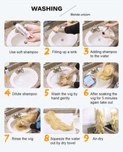 Load image into Gallery viewer, Stylish Light White Blonde Ombre Short Bob Wigs for Women Synthetic Straight Hair Wig Natural Cosplay Party Middle Part Wigs Wigs For Black Women Gifts for Bestfriends