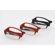 Load image into Gallery viewer, Stylish Plastic Folding Reading Glasses For Women And Men Frame Foldable Compact Folding Reading Glasses Women Men Blue Light Blocking Spring Hinge Readers Computer Slim Pocket Eyeglasses