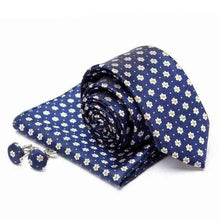 Load image into Gallery viewer, Stylish Silk Necktie With Pocket Square And Matching Cufflinks Set For Men Retro Formal Wear Necktie Set For Men