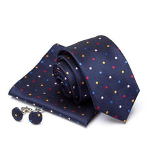 Load image into Gallery viewer, Stylish Silk Necktie With Pocket Square And Matching Cufflinks Set For Men Retro Formal Wear Necktie Set For Men
