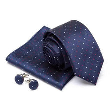Load image into Gallery viewer, Stylish Silk Necktie With Pocket Square And Matching Cufflinks Set For Men Retro Formal Wear Necktie Set For Men