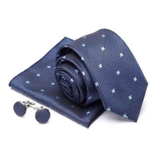 Load image into Gallery viewer, Stylish Silk Necktie With Pocket Square And Matching Cufflinks Set For Men Retro Formal Wear Necktie Set For Men