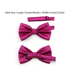 Load image into Gallery viewer, Stylish Solid Color Polyester Tie Bowtie Handkerchief Cufflinks Set For Men Butterfly Wedding Party Necktie Men's Fashion Bowtie