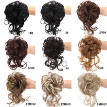 Load image into Gallery viewer, Stylish Synthetic Hair Bun Chignon Messy Curly Hair Band Elastic Scrunchy False Hair Pieces For Women Hairpins Black Brown Clip in Hair Extension For Volumized Hair Buns For Girls