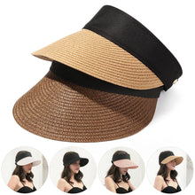 Load image into Gallery viewer, Summer Adjustable Empty Top Hat Portable Foldable Women's Beach Hat Wide Brim Women Sun Hat Fashion Casual Comfortable Cap Visors For Outdoor Activities