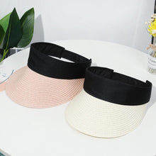 Load image into Gallery viewer, Summer Adjustable Empty Top Hat Portable Foldable Women's Beach Hat Wide Brim Women Sun Hat Fashion Casual Comfortable Cap Visors For Outdoor Activities