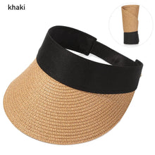 Load image into Gallery viewer, Summer Adjustable Empty Top Hat Portable Foldable Women's Beach Hat Wide Brim Women Sun Hat Fashion Casual Comfortable Cap Visors For Outdoor Activities