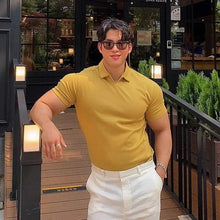Load image into Gallery viewer, Summer Casual Man New Fashion Polo T Shirt Men Gyms Fitness Modern Short Sleeve T-Shirt Male Bodybuilding Workout Polo Tees Tops Clothes Men's Muscle T-Shirt Plus Size Short Sleeve Polo Shirt Casual Tops Summer Tee Shirts Slim Fit Workout Shirts