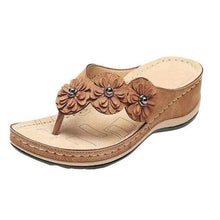 Load image into Gallery viewer, Summer Flat Sandal For Women Multicolor Handmade Retro Flowers Flip-Flops Women Slippers Cute Flat Summer Flats Sandals Women Strappy Flat Open Toe Sandals