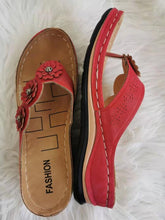 Load image into Gallery viewer, Summer Flat Sandal For Women Multicolor Handmade Retro Flowers Flip-Flops Women Slippers Cute Flat Summer Flats Sandals Women Strappy Flat Open Toe Sandals