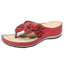 Load image into Gallery viewer, Summer Flat Sandal For Women Multicolor Handmade Retro Flowers Flip-Flops Women Slippers Cute Flat Summer Flats Sandals Women Strappy Flat Open Toe Sandals