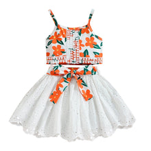 Load image into Gallery viewer, Summer Girls' Lace Strap Cotton Skirt Set | For Ages 3-8 - # GIAA212310021