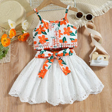 Load image into Gallery viewer, Summer Girls' Lace Strap Cotton Skirt Set | For Ages 3-8 - # GIAA212310021