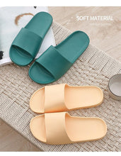Load image into Gallery viewer, Summer Home Mens Slippers Simple Black White Shoes Non-Slip Bathroom Slides Flip Flops Indoor Women Slippers Soft Slides Slippers For Men Cloud Cushioned Slides Thick Non-Slip Pool Gym House Slipper