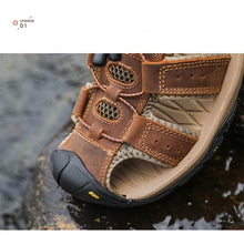 Load image into Gallery viewer, Summer Men's Breathable Sandals Beach Casual Shoes Thick Sole Closed Toe Aqua Shoes Hiking Fishing Summer Closed Toe Walking Sandal For Athletic Outdoor Lightweight Beach Breathable Waterproof Sandals