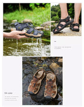 Load image into Gallery viewer, Summer Men's Breathable Sandals Beach Casual Shoes Thick Sole Closed Toe Aqua Shoes Hiking Fishing Summer Closed Toe Walking Sandal For Athletic Outdoor Lightweight Beach Breathable Waterproof Sandals