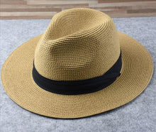 Load image into Gallery viewer, Summer Outdoor Men Large Size Hats Lady Beach Wide Brim Straw Hat Unisex Luxury Straw Hat Classic Mens Dress Hats Party Accessories