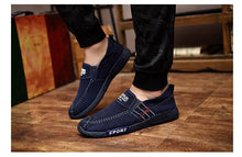 Load image into Gallery viewer, Summer Slip On Men's Casual Shoes Rubber Solid Mens Canvas Shoes Lightweight Waterproof Flat Casual Sneakers Loafer Shoes Casual Canvas Indoor Loafers