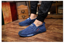 Load image into Gallery viewer, Summer Slip On Men's Casual Shoes Rubber Solid Mens Canvas Shoes Lightweight Waterproof Flat Casual Sneakers Loafer Shoes Casual Canvas Indoor Loafers