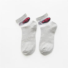 Load image into Gallery viewer, Summer Transparent Letter Patterned Socks Women Hollow Out Cotton Short Socks Thin Casual Ankle Socks Made Of Breathable Cotton Boat Socks For Women
