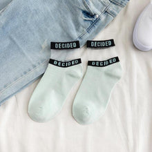 Load image into Gallery viewer, Summer Transparent Letter Patterned Socks Women Hollow Out Cotton Short Socks Thin Casual Ankle Socks Made Of Breathable Cotton Boat Socks For Women