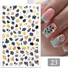 Load image into Gallery viewer, Summer Tropical Plants 3D Nail Sticker Iridescent Leaves Tree Transfer Decals Slider For Nails DIY Nail Art Decoration 3D Nail Stickers Decals Snowflakes Elk Bear Christmas Xmas Transfer Stickers Nail Art Self-Adhesive Decals Decoration Nail Art