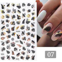 Load image into Gallery viewer, Summer Tropical Plants 3D Nail Sticker Iridescent Leaves Tree Transfer Decals Slider For Nails DIY Nail Art Decoration 3D Nail Stickers Decals Snowflakes Elk Bear Christmas Xmas Transfer Stickers Nail Art Self-Adhesive Decals Decoration Nail Art
