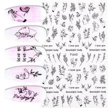 Load image into Gallery viewer, Summer Tropical Plants 3D Nail Sticker Iridescent Leaves Tree Transfer Decals Slider For Nails DIY Nail Art Decoration 3D Nail Stickers Decals Snowflakes Elk Bear Christmas Xmas Transfer Stickers Nail Art Self-Adhesive Decals Decoration Nail Art