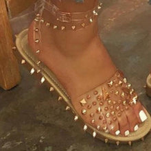 Load image into Gallery viewer, Summer Woman Transparent Buckle Strap Shoes Women's Sandals Cute Flat Dressy Summer Beach Flat Sandals Casual Open Toe Buckle Ankle Strap Sandals Shoes Flat Sandals Adjustable Buckle For Women