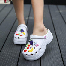 Load image into Gallery viewer, Summer Women Clogs Platform Garden Sandals Fruit Slippers Slip On Beach Shoes Fashion Slides Platform Clogs Beach Sandals Slippers For Women
