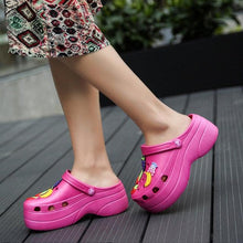 Load image into Gallery viewer, Summer Women Clogs Platform Garden Sandals Fruit Slippers Slip On Beach Shoes Fashion Slides Platform Clogs Beach Sandals Slippers For Women