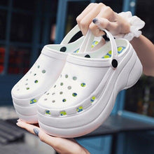 Load image into Gallery viewer, Summer Women Clogs Quick Dry Rainbow Tie Thick Wedges Garden Shoes Beach Sandals Flip Flops For Women Slipper Lightweight Home Slip On Walking Casual Art Painted Travel Holiday Shoes