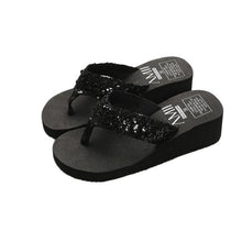 Load image into Gallery viewer, Summer Women Flip Flops Casual Sequins Anti-Slip Slippers Beach Flip Flat Sandals Beach Open Toe Shoes Womens Glitter Bling Fancy Slide Flat Low Sparkle Sandals Elegant Shoes