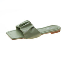 Load image into Gallery viewer, Summer Women Sandals Slippers Pleated Flip Flop Casual Beach Square Open Toe Shoes Outdoor Slippers Open Toe Flat Sandals Slip On Slide Sandals Strap Flat Sandals