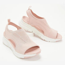 Load image into Gallery viewer, Summer Women Sandals Solid Color Open Toe Casual Shoes Hollow Out Slip-On Mesh Platform Fit Anti Slip Shoes Hollow Out Slip-On Mesh Soft Sandals Low Heeled Comfort Casual Sports Shoes