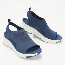 Load image into Gallery viewer, Summer Women Sandals Solid Color Open Toe Casual Shoes Hollow Out Slip-On Mesh Platform Fit Anti Slip Shoes Hollow Out Slip-On Mesh Soft Sandals Low Heeled Comfort Casual Sports Shoes