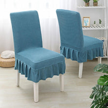 Load image into Gallery viewer, Super Soft Polar Fleece Fabric Skirt Style Chair Cover Elastic Chair Covers Spandex For Kitchen Wedding Chair Covers Dining Room Washable Furniture Chair for Kids Pets Home Ceremony Banquet Wedding Party