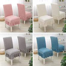 Load image into Gallery viewer, Super Soft Polar Fleece Fabric Skirt Style Chair Cover Elastic Chair Covers Spandex For Kitchen Wedding Chair Covers Dining Room Washable Furniture Chair for Kids Pets Home Ceremony Banquet Wedding Party