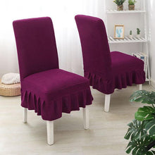 Load image into Gallery viewer, Super Soft Polar Fleece Fabric Skirt Style Chair Cover Elastic Chair Covers Spandex For Kitchen Wedding Chair Covers Dining Room Washable Furniture Chair for Kids Pets Home Ceremony Banquet Wedding Party