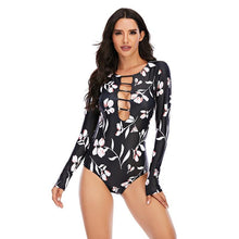 Load image into Gallery viewer, Surfing Swimsuit For Women Bikini Long Sleeve Swimwear Tiger Print Push Up Summer Bath Suit Two Piece Surfing Rash Guard Bikini Long Sleeve Swimsuit Set