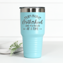 Load image into Gallery viewer, Surviving Motherhood 30 oz Engraved Tumbler
