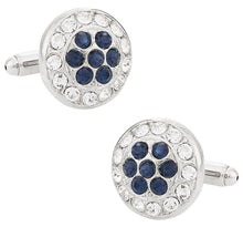 Load image into Gallery viewer, Swarovski Cluster Cufflinks in Clear and Blue