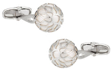 Load image into Gallery viewer, Swarovski Silver Caged Pearl Cufflinks in White