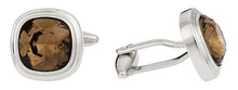 Load image into Gallery viewer, Swarovski Smoky Quartz Crystal Cufflinks