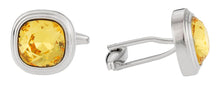 Load image into Gallery viewer, Swarovski Sunflower Yellow Crystal Cufflinks